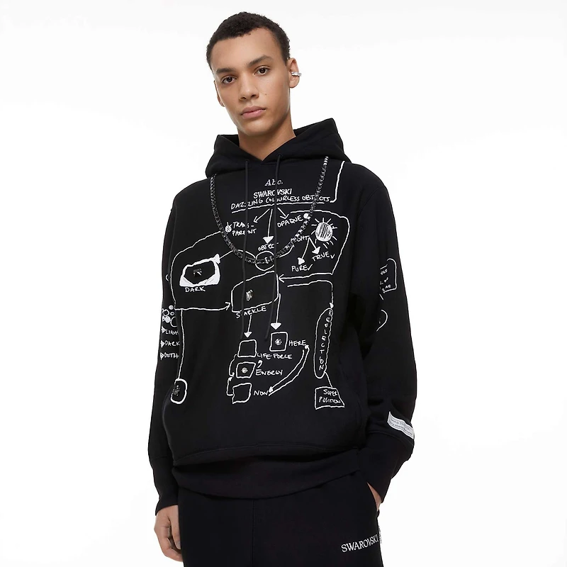 ADVISORY BOARD CRYSTALS, Dazzling Colorless Objects hoodie, Black by SWAROVSKI