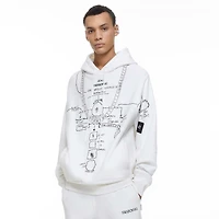 ADVISORY BOARD CRYSTALS, Gray Objects Displaced by Refraction hoodie, White by SWAROVSKI