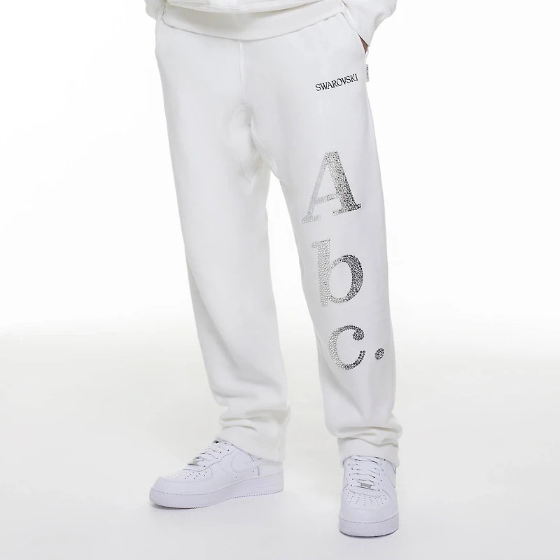ADVISORY BOARD CRYSTALS, Gray Objects Displaced by Refraction sweatpants, White SWAROVSKI