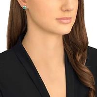 Una Angelic stud earrings, Round cut, Green, Rhodium plated by SWAROVSKI