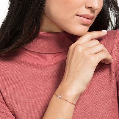 Magic bracelet, Angel, White, Rose gold-tone plated