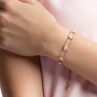 One bracelet, Mixed cuts, Heart, Pink, Rose gold-tone plated by SWAROVSKI