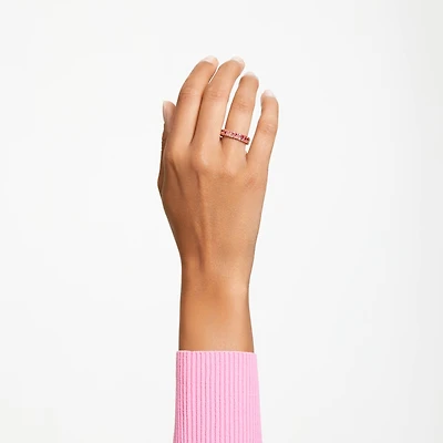 Matrix ring, Baguette cut, Pink, 18K rose gold finish
