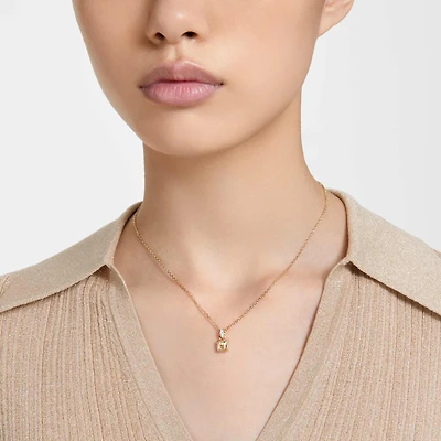 Chroma pendant, Square cut, Yellow, Gold-tone plated