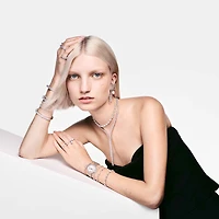 Matrix Tennis bracelet, Round cut, White, Rhodium plated by SWAROVSKI