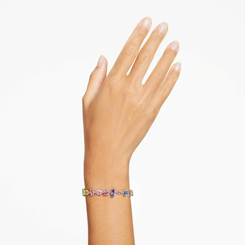 Gema bracelet, Mixed cuts, Multicolored, Rhodium plated by SWAROVSKI