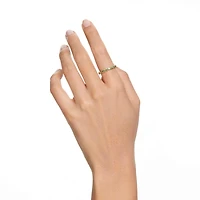 Matrix ring, Round cut, Green, Gold-tone plated by SWAROVSKI