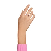 Matrix ring, Round cut, Pink, Rhodium plated by SWAROVSKI