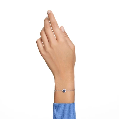 Una Angelic bracelet, Mixed cuts, Blue, Rhodium plated