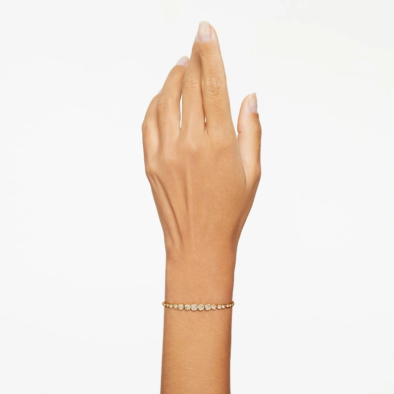 Imber Emily bracelet, Mixed round cuts, Gold tone, 18K gold finish