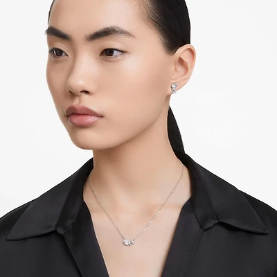 Mesmera set, Mixed cuts, White, Rhodium plated