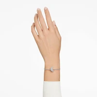 Luna bangle, Moon, White, Rhodium plated by SWAROVSKI