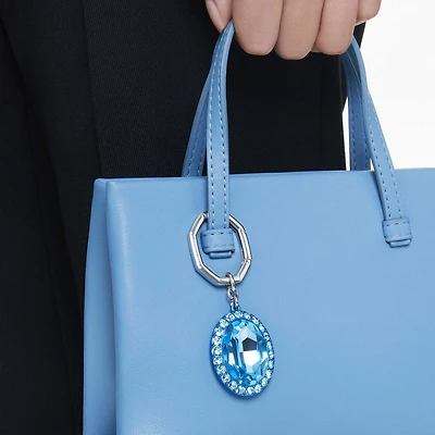 Key ring, Oval cut, Blue, Mixed metal finish