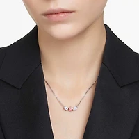 Mesmera pendant, Mixed cuts, Pink, Rhodium plated