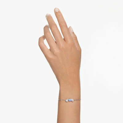 Mesmera bracelet, Mixed cuts, Blue, Rhodium plated