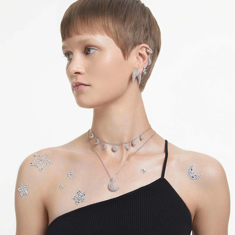 Body jewel, Set (4), Star, White by SWAROVSKI