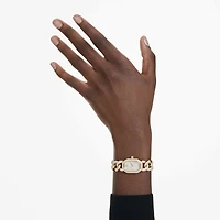 Dextera chain watch, Swiss Made, Crystal bracelet, Gold tone, Gold-tone finish by SWAROVSKI