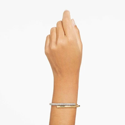 Dextera bangle, Magnetic closure, White, 18K gold finish