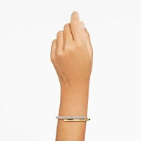 Dextera bangle, Magnetic closure, White, 18K gold finish
