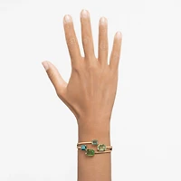Millenia bangle, Octagon cut, Green, 18K gold finish