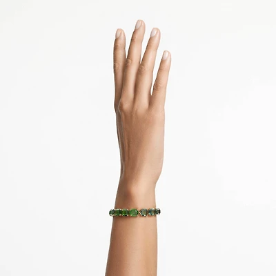 Millenia bracelet, Octagon cut, Color gradient, Green, 18K gold finish