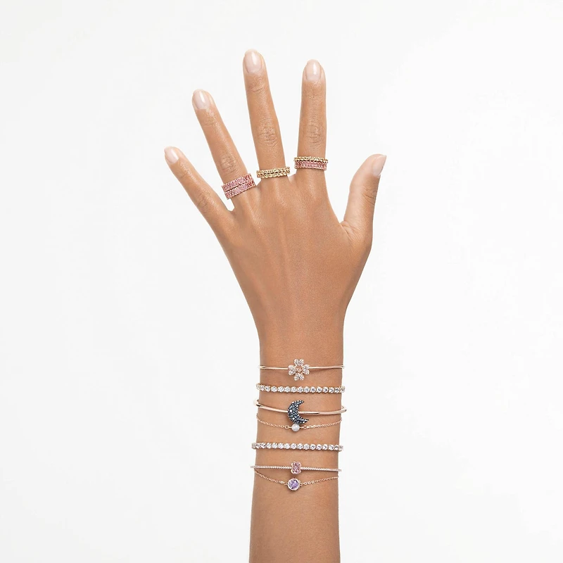 Sublima bangle, Moon, Multicoloured, 18K rose gold finish