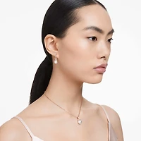 Originally set, Crystal pearl, White, 18K rose gold finish