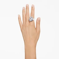 Mesmera cocktail ring, Octagon cut, White, Rhodium plated by SWAROVSKI