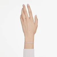 Matrix Tennis bracelet, Round cut, White, 18K rose gold finish