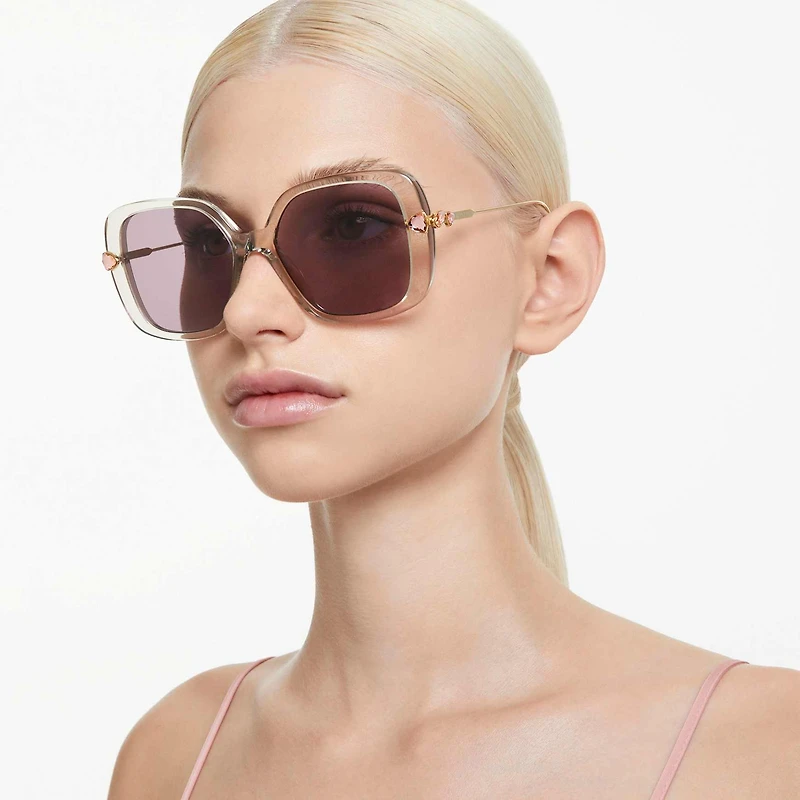 Sunglasses, Oversized, Square shape, SK6011, Purple by SWAROVSKI