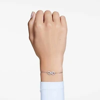 Hyperbola bracelet, Infinity, White, Rhodium plated by SWAROVSKI
