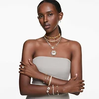 Idyllia bangle, Flower, Yellow, Rhodium plated by SWAROVSKI