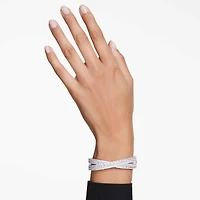 Hyperbola cuff, Mixed cuts, Infinity, White, Rhodium plated by SWAROVSKI
