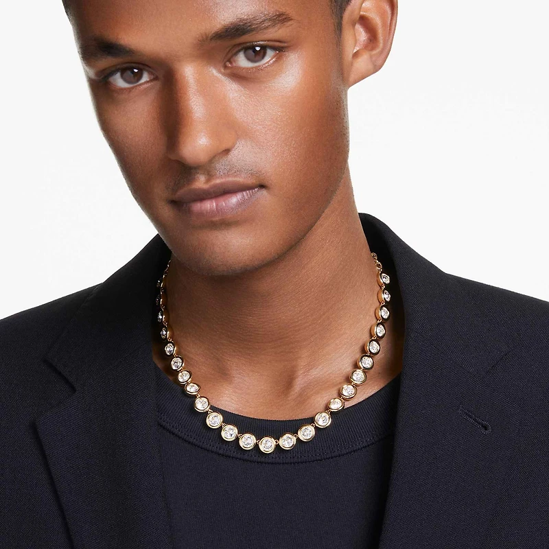 Imber Tennis necklace, Round cut, White