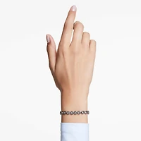 Imber Tennis bracelet, Round cut, Black, Ruthenium plated by SWAROVSKI