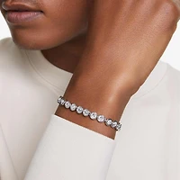 Imber Tennis bracelet, Round cut, White, Rhodium plated by SWAROVSKI