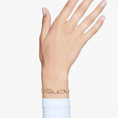 Constella bracelet, White, Gold-tone plated
