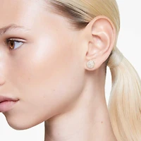 Sublima stud earrings, White, 18K gold finish