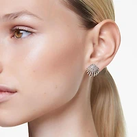 Idyllia stud earrings, Shell, White, 18K gold finish