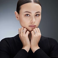 Galaxy ear cuffs, Lab-grown diamonds 1.25 ct tw, Mixed shapes, 14K white gold by SWAROVSKI