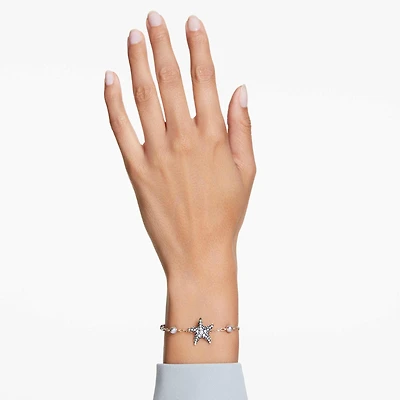 Idyllia bracelet, Crystal pearls, Starfish, Multicoloured, 18K gold finish