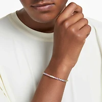 Matrix Tennis bracelet, Round cut, Multicoloured, 18K gold finish