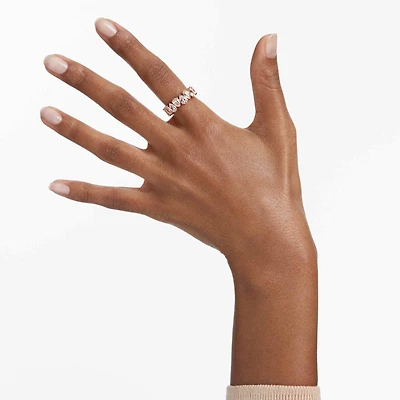 Matrix Vittore ring, Pear cut, White, 18K rose gold finish