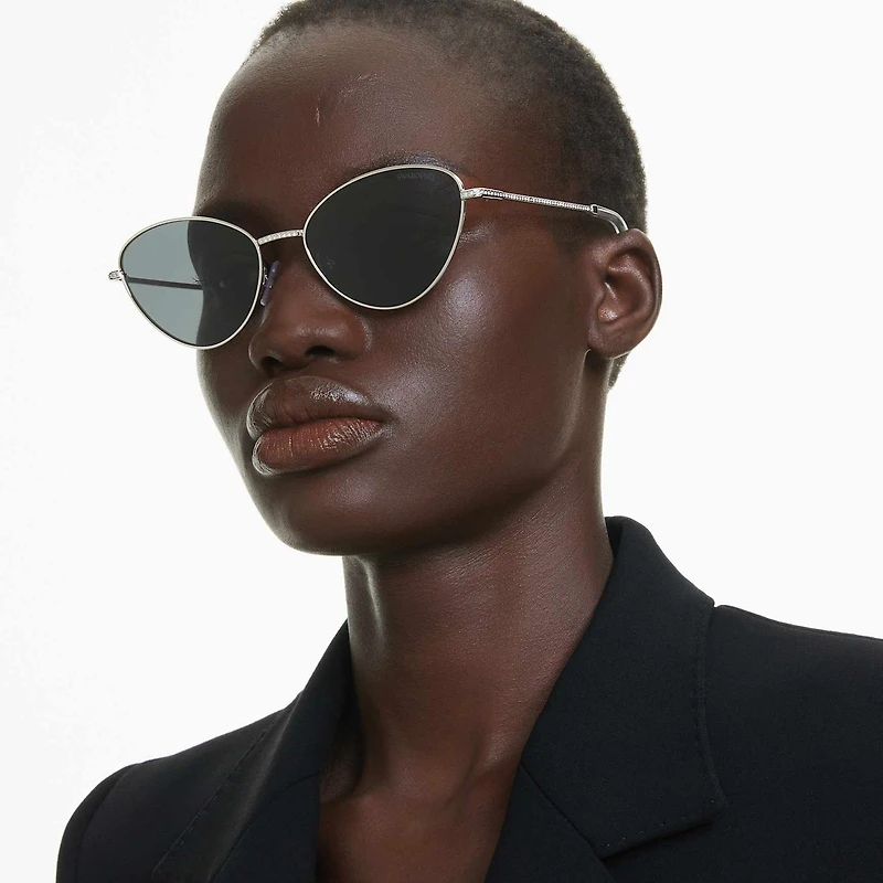 Sunglasses, Cat-Eye shape, SK7014, Black by SWAROVSKI