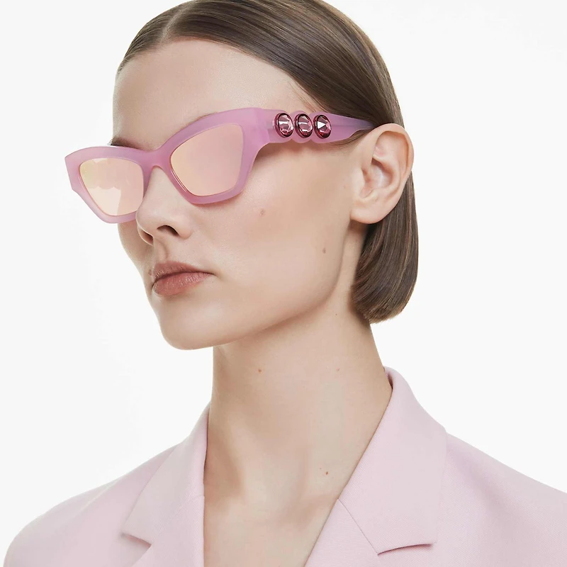 Sunglasses, Cat-eye shape, Pink by SWAROVSKI