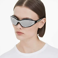 Sunglasses with strap, Swimming shape, Black by SWAROVSKI