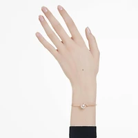 Dextera bangle, Round cut, White, 18K rose gold finish
