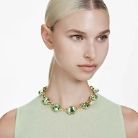 Chroma Tennis necklace, Cushion cut, Multicoloured, Gold-tone plated by SWAROVSKI