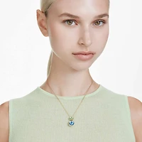 Chroma pendant, Cushion cut, Multicoloured, 18K gold finish