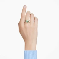 Chroma ring, Cushion cut, Multicolored, Gold-tone plated by SWAROVSKI